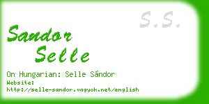 sandor selle business card